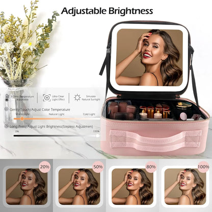 Travel Makeup Bag With Led Mirror