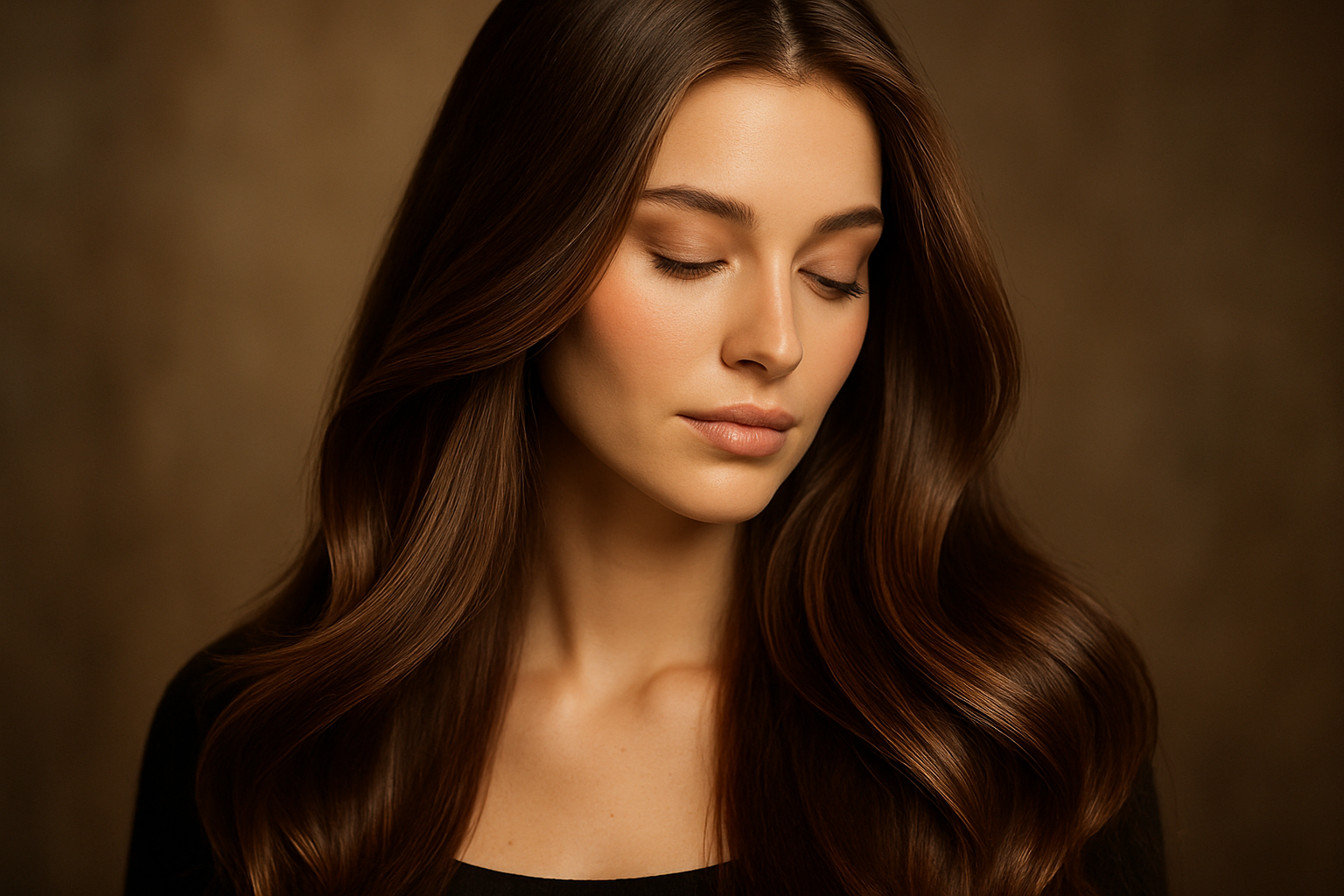 a girl with shiny and long hair